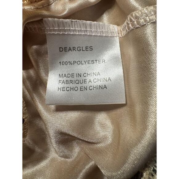 Dear’Gles Sz 12 Silver Sequin Mini Dress Metallic Glam Disco Cocktail Holiday - Picture 5 of 6